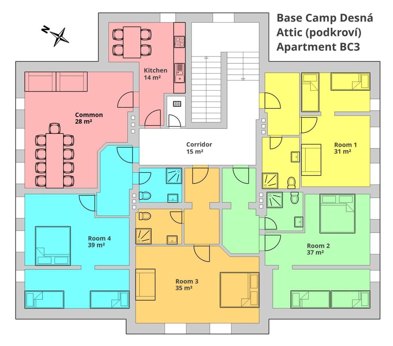 Apartmán Base Camp Desna Pokoj fotografie